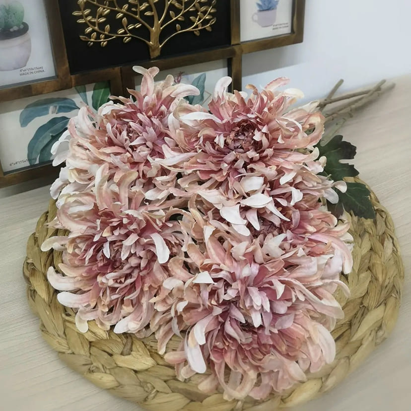 Искусственные цветы в Бугуруслане | Цветок искусственный «Хризантема», персиково-розовая, одиночный
