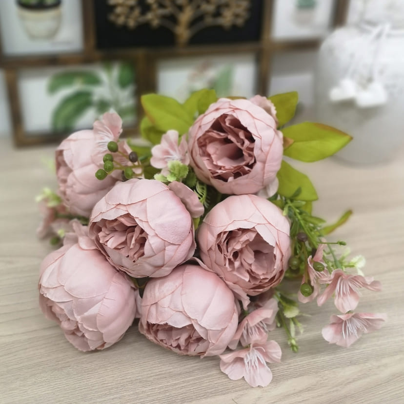 Искусственные цветы в Бугуруслане | Цветы искусственные «Пионы», розовый, винтаж, букет