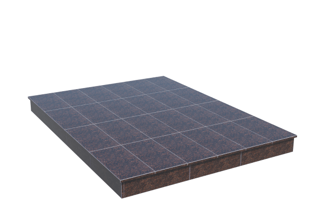 Площадки на могилу в Бугуруслане | Площадка с вертикальной (15 см) облицовкой Дымовским гранитом