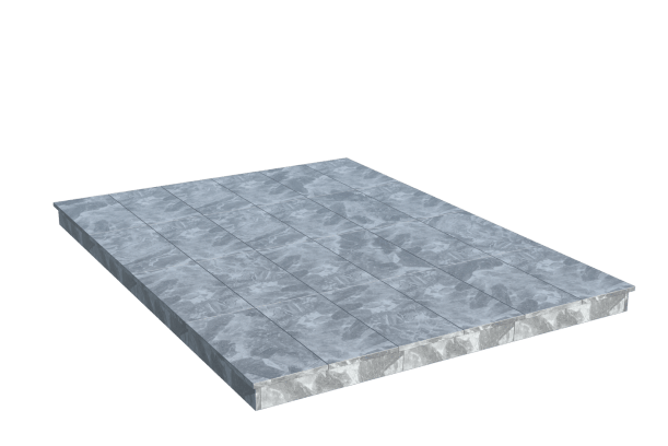 Площадки на могилу в Бугуруслане | Площадка с вертикальной (10 см) мраморной облицовкой