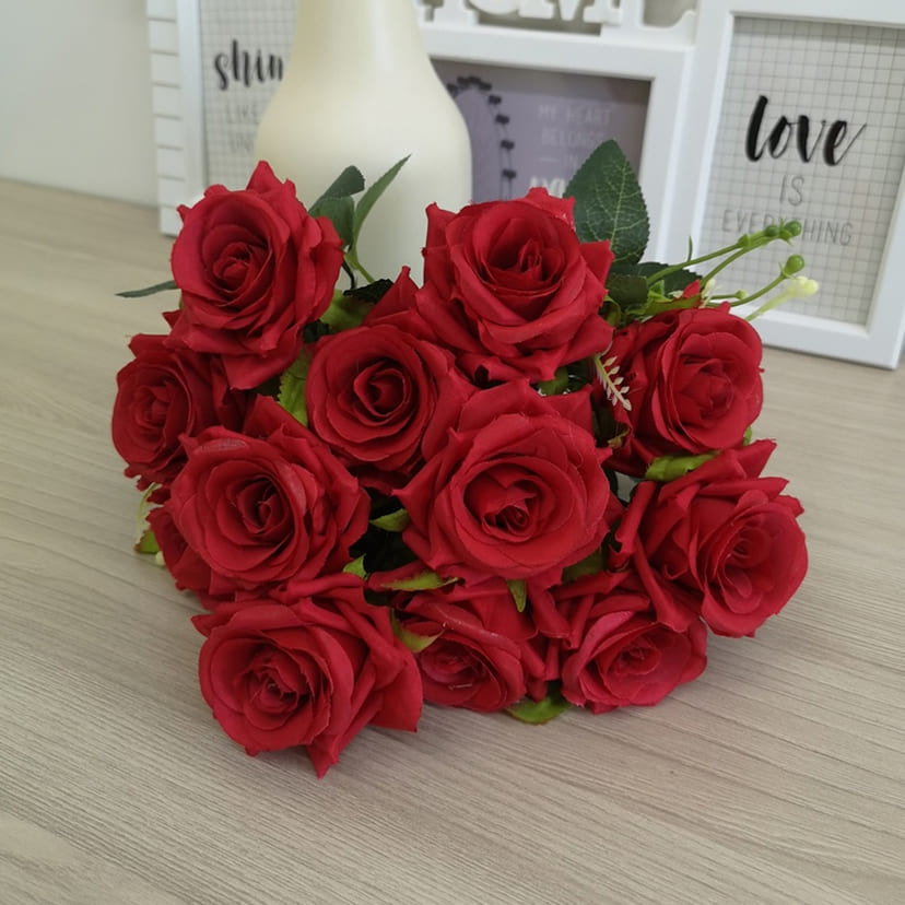 Искусственные цветы в Бугуруслане | Цветы искусственные «Розы острые», красные, букет