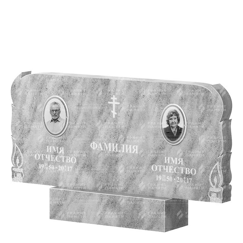 Памятники из мрамора в Бугуруслане | Двойной мраморный памятник ФМ-133