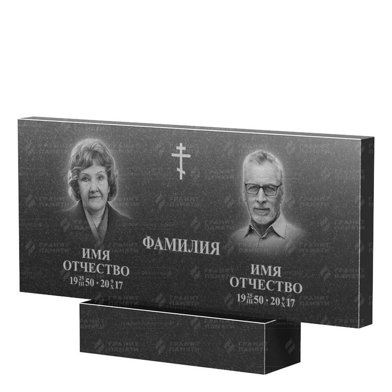 Памятники из гранита двойные в Бугуруслане | Двойной гранитный памятник, прямой