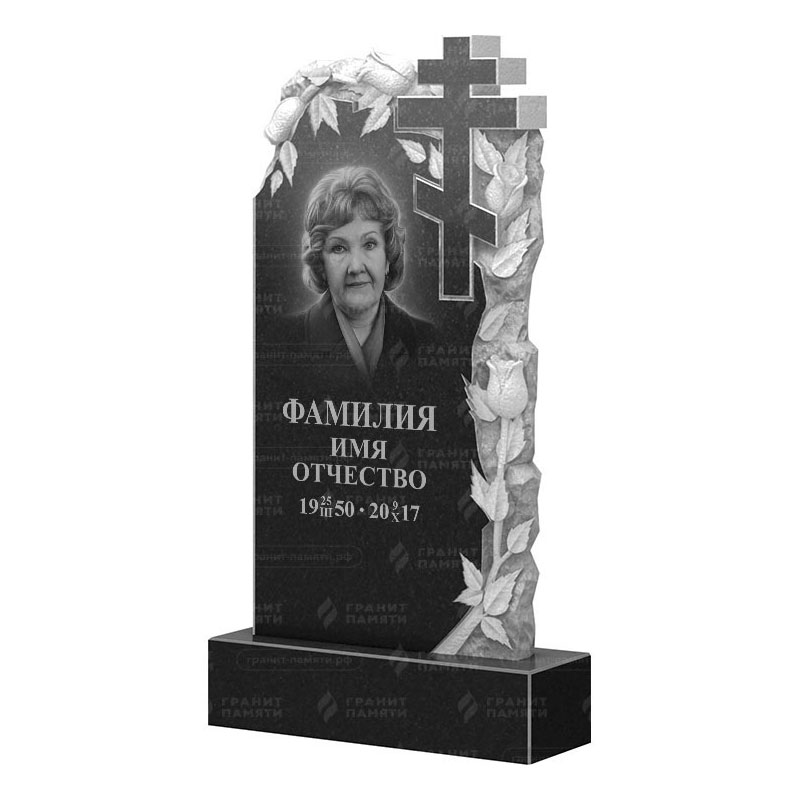 Памятники из гранита с цветами в Бугуруслане | Гранитный памятник ФГ-088