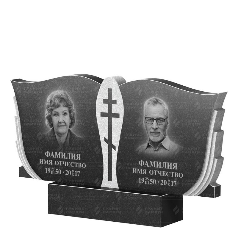 Памятники из гранита двойные в Бугуруслане | Двойной гранитный памятник ФГ-136