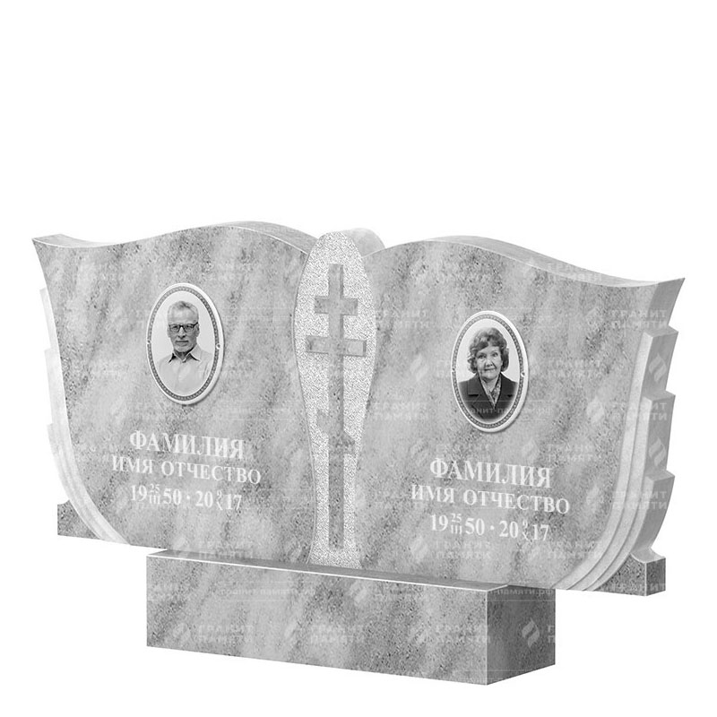 Памятники из мрамора в Бугуруслане | Двойной мраморный памятник ФМ-136