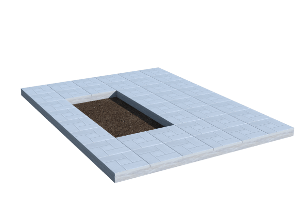 Площадки на могилу в Бугуруслане | Площадка с тротуарной плиткой (под цветник)