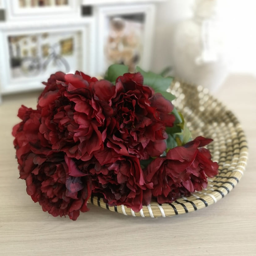 Искусственные цветы в Бугуруслане | Цветы искусственные «Пионы», бордовые, букет