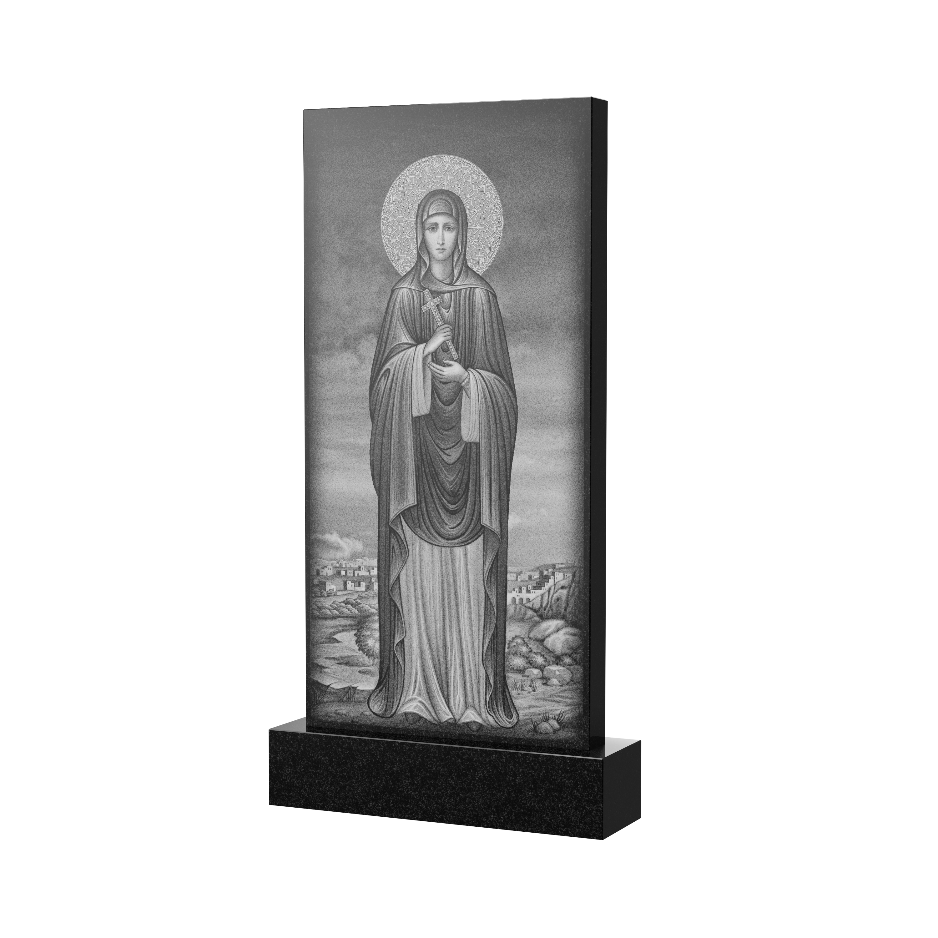 Оборотная сторона | Оформление оборотной стороны стелы с Богородицей, рисунок ОБ-036