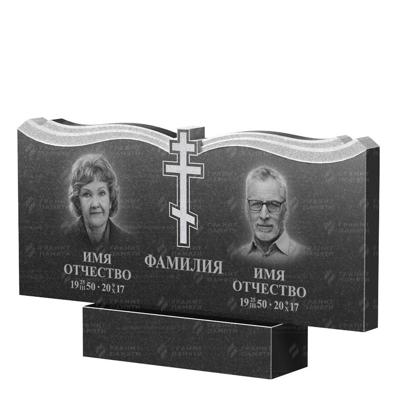 Гранитные памятники в Бугуруслане | Двойной гранитный памятник ФГ-262