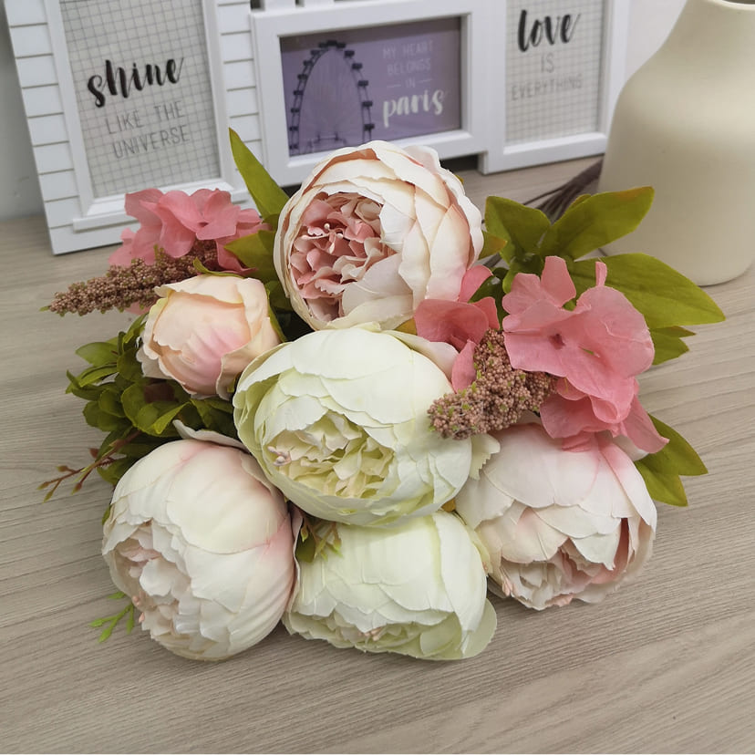 Искусственные цветы в Бугуруслане | Цветы искусственные «Пионы», молочно-розовые, букет