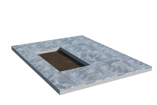 Площадки на могилу в Бугуруслане | Площадка с мраморной облицовкой (под цветник)