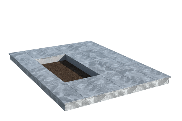 Площадки на могилу в Бугуруслане | Площадка с вертикальной (10 см) мраморной облицовкой (под цветник)