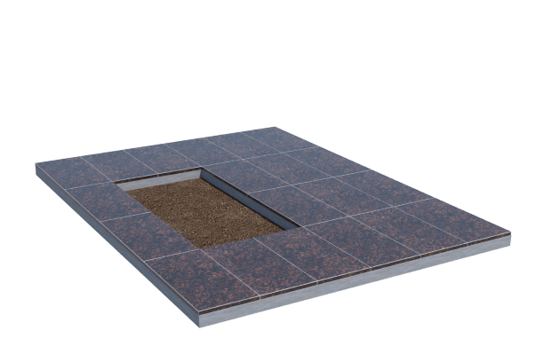 Площадки на могилу в Бугуруслане | Площадка с облицовкой Дымовским гранитом (под цветник)