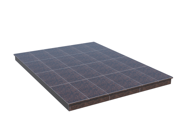 Площадки на могилу в Бугуруслане | Площадка с вертикальной (10 см) облицовкой Дымовским гранитом